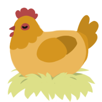 A honey and ochre chicken with a head pattern