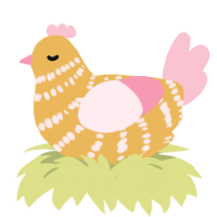 A honey and rose chicken with a bar pattern