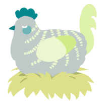 A silver and apple chicken with a half-bar pattern