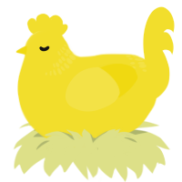A yellow chicken with a neck-band pattern