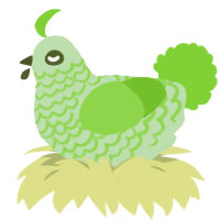 A gluppy and grass chicken with a lace pattern