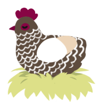 A bark and cream chicken with a lace pattern