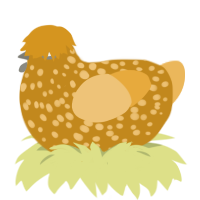 platano, a ochre and honey chicken with a speckle pattern