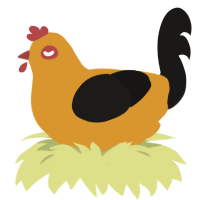 A orange and sable chicken