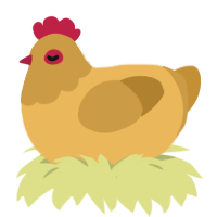A honey and gold chicken with a head pattern