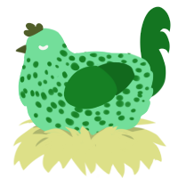 A spring and leaf chicken with a speckle pattern