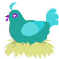(unnamed), a turquoise and aqua chicken