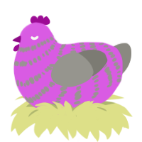 A orchid and ash chicken with a bar pattern