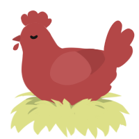 A red chicken