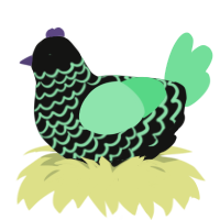 A black and spring chicken with a lace pattern