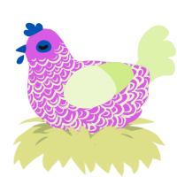 A orchid and apple chicken with a double-lace pattern