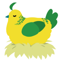 A yellow and viridian chicken with a neck-band pattern