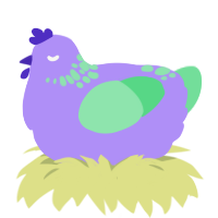 A lilac and spring chicken with a neck-speckle pattern