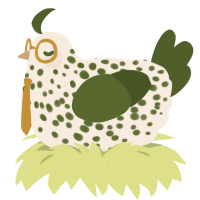 A cream and olive chicken with a speckle pattern