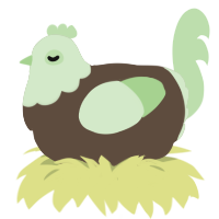 A bark and gluppy chicken with a head pattern