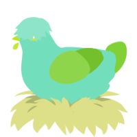 A mint and grass chicken