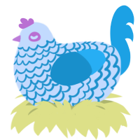 A sable and vermilion chicken with a lace pattern