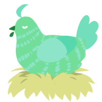 A spring and mint chicken with a bar pattern