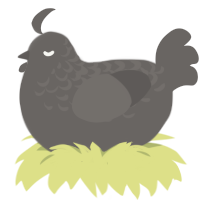 Gargoyle, a grey chicken with a half-lace pattern