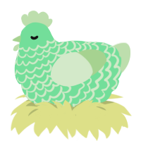 A spring and gluppy chicken with a lace pattern