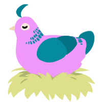 A lavender and sea chicken with a neck-band pattern