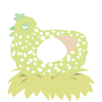 A lemon and cream chicken with a speckle pattern