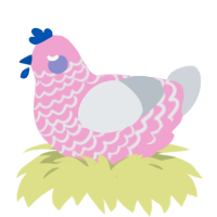 A pink and mist chicken with a lace pattern