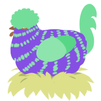 (unnamed), a blurple and spring chicken with a bar pattern
