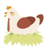 A cream and russet chicken