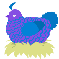 (unnamed), a blurple and sapphire chicken with a lace pattern
