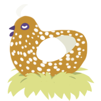 (unnamed), a gold and white chicken with a speckle pattern