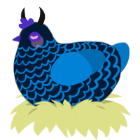 ゲジゲジ, a tumblr and sapphire chicken with a lace pattern
