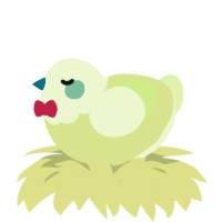 A lemon and apple chicken with a head pattern