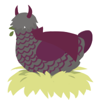 A grey and wine chicken with a lace pattern