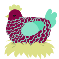 (unnamed), a maroon and mint chicken with a lace pattern