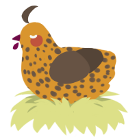 Honey Lemon Hibiscus, a orange and bark chicken with a speckle pattern