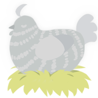 A silver and mist chicken with a bar pattern