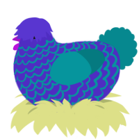 (unnamed), a indigo and teal chicken with a lace pattern