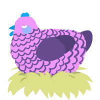 A lavender and overcast chicken with a lace pattern