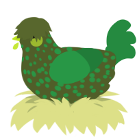 (unnamed), a olive and viridian chicken with a speckle pattern