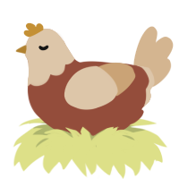 A russet and beige chicken with a head pattern