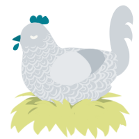 A mist chicken with a double-lace pattern