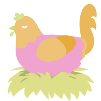 A pink and honey chicken with a head pattern