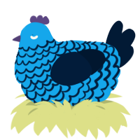 A sky and tumblr chicken with a lace pattern