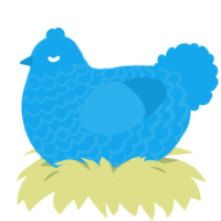 A sky chicken with a lace pattern