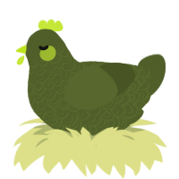 A olive chicken with a double-lace pattern