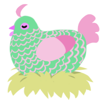 A spring and pink chicken with a lace pattern