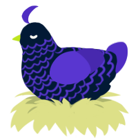 Hollow, a tumblr and indigo chicken with a lace pattern