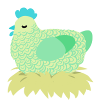 A apple and spring chicken with a double-lace pattern