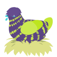 A overcast and lime chicken with a bar pattern